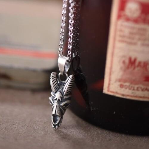 VamGoth1573 925 Sterling Silver Sheep Skull Skeleton Pendant Necklace Jewelry Wholesale Free Shipping