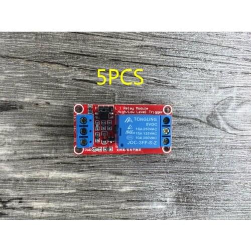 5PCS 1 Channel 5V Relay Module Board Shield with Optocoupler Support High and Low Level Trigger for Arduino