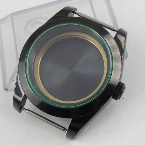 Polished 39mm Sapphire Glass PVD Coated Automatic Watch Case Fit For MIYOTA 8215 Automatic Movement