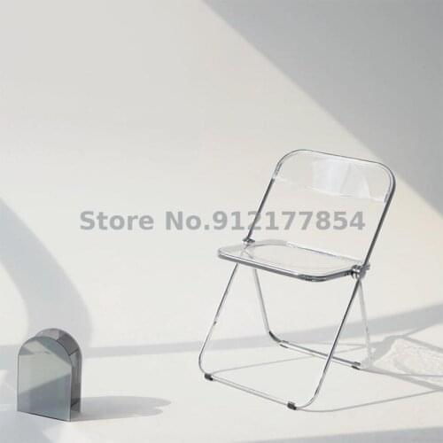 Transparent chair acrylic dining chair ins stool fashion net red photo chair clothing store makeup chair folding chair