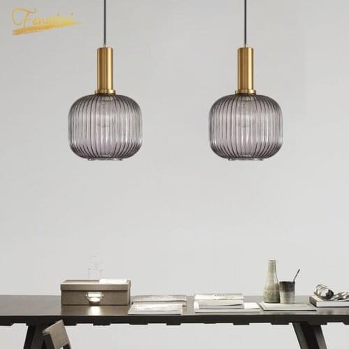Nordic LED Glass Pendant Lamp Lighting Modern Wrought Iron Home Decoration Pendant Lightest for Attic Dining Room Hanging Lamps