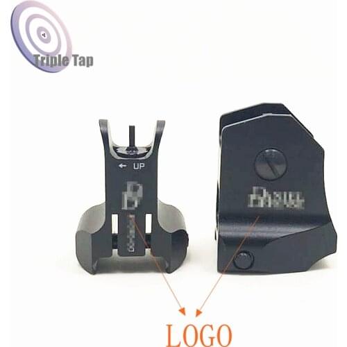 Tactical CNC Fixed Front Rear Aluminum Sight Combo Set for Hunting Airsoft AR15 Apertures Iron Sights