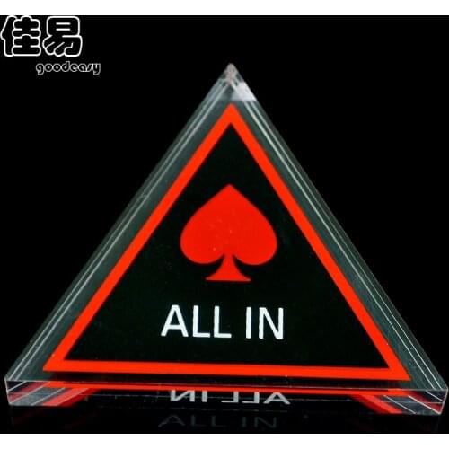 1PCS Acrylic Baccarat Texas Holdem Poker Triangle ALL IN Button Poker Cards Guard Casinio Coins Accessories Wholesale