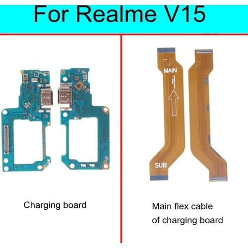 For Realme V15 USB Charging Dock Port Connector main Microphone Mic Audio jack Board flex cable