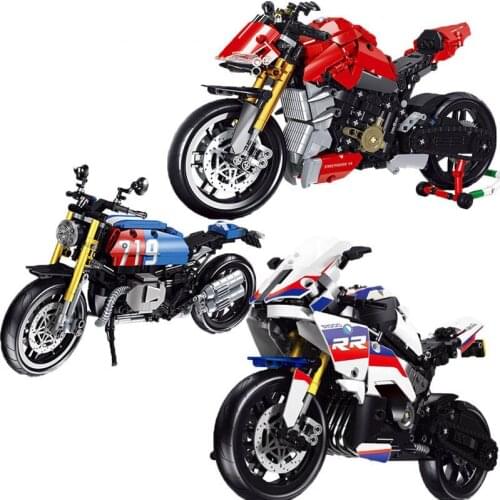 High-tech series Speed Motorcycle Building Block Championship Motorbike Bricks Motor Bicycle Modle Toys For Boy Birthday Gift