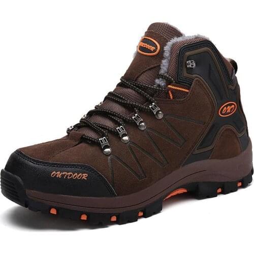 YIQITAZER Men Ankle Boots Suede Leather Warm Winter Boots Outdoor Men Snow Boots Fashion Climbing men Winter Shoes