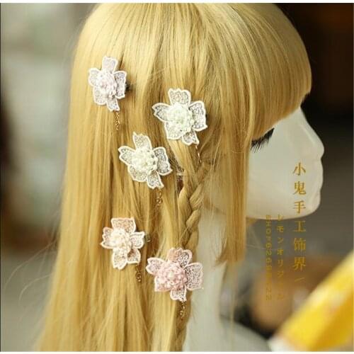 Lolita Cute embroidery flower Hairclip Boutique Hairpin sweet Girls' Hairpin Accessories B556