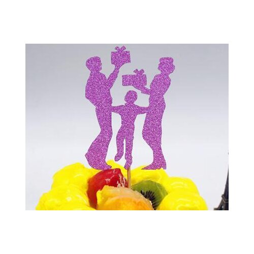 1pc Love Family Cake Flag Topper Multi Colors Parent with Kid Cake Flags For Xmas Party New Years Cake Baking Decor