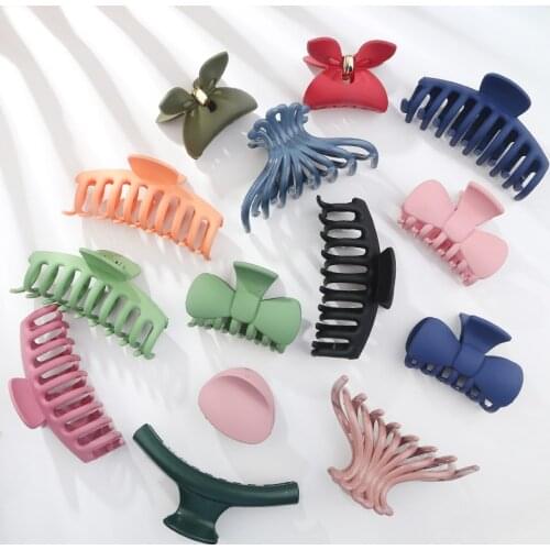 1Pc Solid Big Hair Claws Frosted Acrylic Hair Clips Hairpins Barrette Headwear Styling Braider for Women Girls Hair Accessories