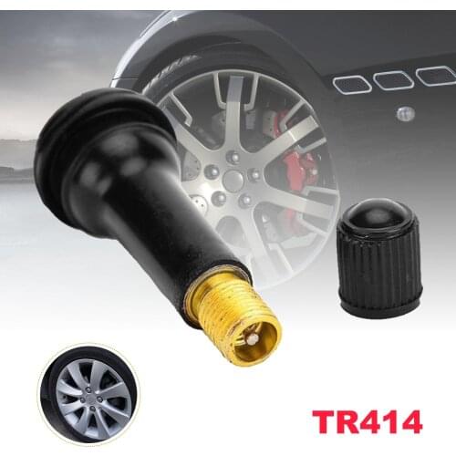 10PCS/25PCS/50PCS TR414 Black Rubber Tire For Car Wheels Tubeless Tire Valve Stem Dust Caps Wheels Tire Parts Auto Accessories