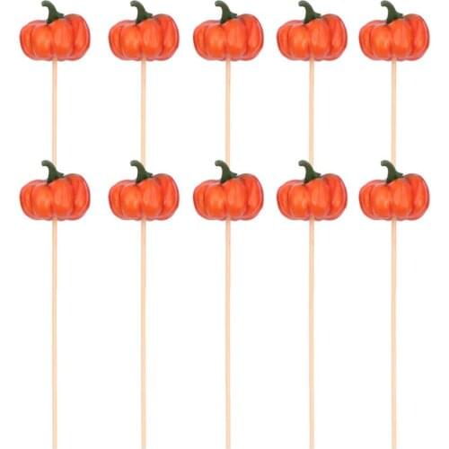 10Pcs Small Pumpkin Shape Bouquet Materials Halloween Pumpkin Topper Party Decoration Accessories handmade decorations