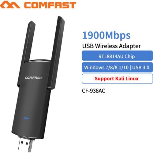 1900Mbps High Power USB3.0 Wifi Adapter Wifi Network Card RTL8814AU Dual Band 5.8G/2.4GHz Wireless AC USB Adapter for PC Desktop