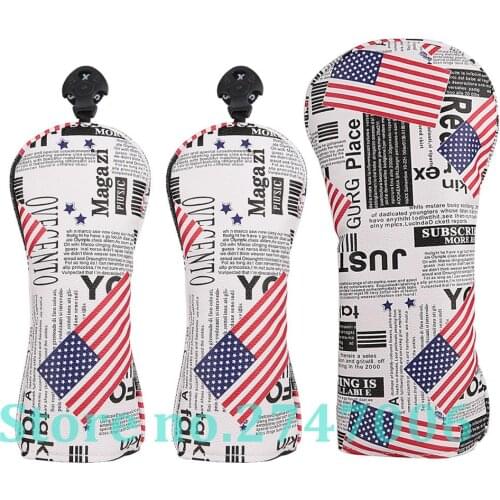 3pcs/set USA Flag Stars and Stripes Golf Club Driver Fairway Wood Head Cover USA 1 3 5 Wood Cover