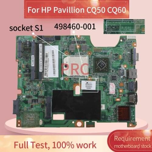 498460-001 498460-501 For HP Pavillion CQ50 CQ60 Notebook Mainboard 07241-3 DDR2 Laptop motherboard