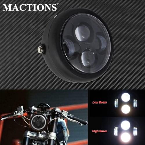 6.5'' Universal Motorcycle High/Low Beam Round LED Headlight Retro Headlamp For Harley Sportster Dyna Breakout FXSB Cafe Racer