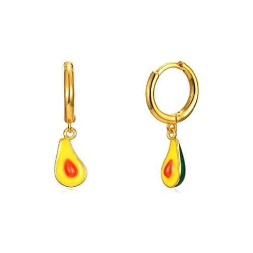 CANNER Fruit Design Enamel Pendants Hoop Earrings for Women Cute Charms Jewelry Making DIY Cherry Strawberry Earring Accessories