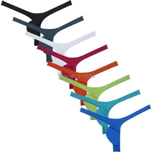 Mens Pouch Thongs Bulge Bikini Smooth softUnderwear G-string Jockstrap Swimwear Guy Hipster T-back