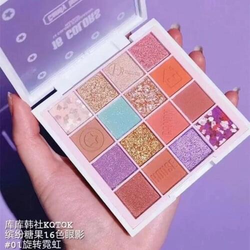 Glitter Shimmer Matte Eye Shadow Palette 16 Colors Metallic Pigmented Pearlescent Eye Shadow Pallete Cosmetic Makeup Palette