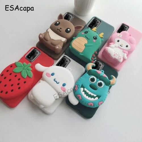 For Huawei Honor 10X Lite Case 3D Cartoon Zipper Wallet Phone Cover For Huawei Y7A Y9A P Smart Honor 9X Lite Silicone Cases Capa