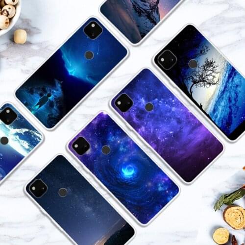 Case For Google PIXEL 4A Phone Cover Fitness Silicone Back Bumper And Softness TPU With Star Sky Pattern