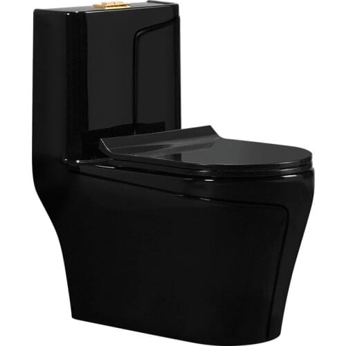 Baixinyi black household flush toilet European-style ceramic water-saving personality siphon toilet toilet
