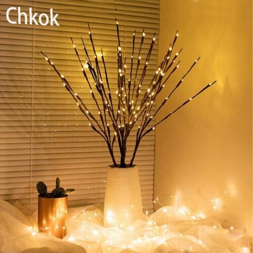 Chkok LED Willow Lamp Battery-Powered Decoration Branch Lamp Vase Filled Willow Lamp Home INDOOR Holiday Decoration Branch Lamp