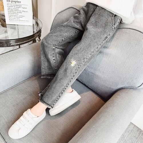 Girls Jeans Ruffles Kids Jeans for Girls High Waist Jeans for Children Casual Style Childrens Clothing Spring Autumn