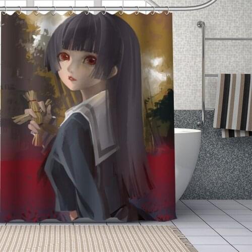 Hot Custom Anime Character Enma Ai Curtains Polyester Bathroom Waterproof Shower Curtain With Plastic Hooks More Size