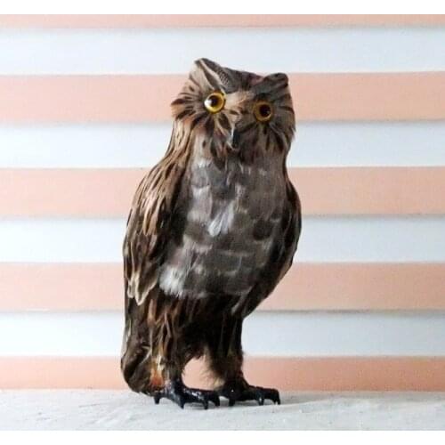 Lovely creative simulation owl toy polyethylene&fur owl doll gift about 28x14cm 0778