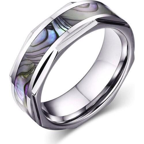 High quality tungsten rings trimmed shell rings for men