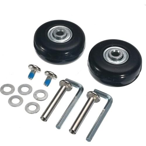 2 Sets Flexible Luggage Wheel Practical Replacement Roller Screw Durable Silent with Screw 4.5cm Diameter