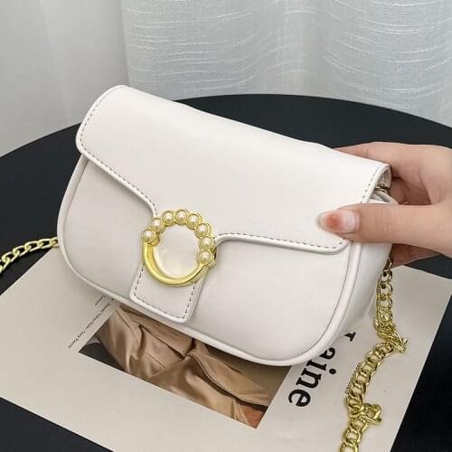 Small Pu Leather Shoulder Bags for Women 2021 Luxury Designer Handbags Ladies Pure Color Flap Messenger Bag White Crossbody Bags