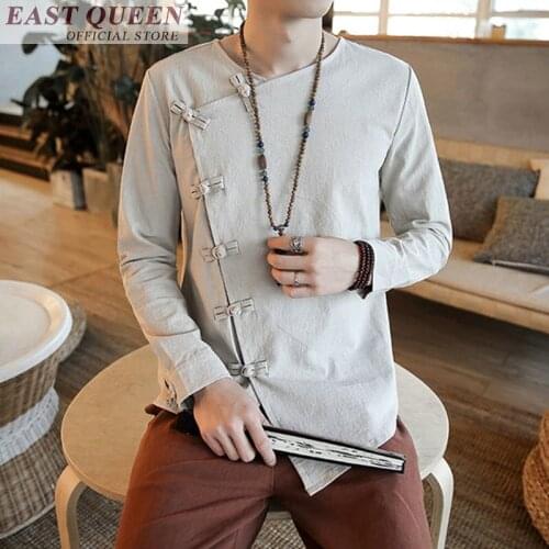 Traditional chinses clothing for men linen shirts men clothing 2019 male linen shirt traditional chinese shirt tops FF677 A