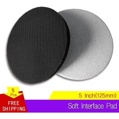 5 Inch 125mm Sponge Soft Interface Pad Hook and Loop Buffering Pad Power Tools Accessories for Polishing & Grinding