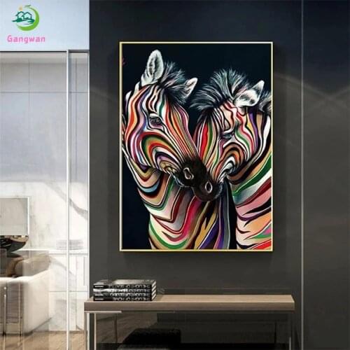 DIY Diamond Painting Modern animal art, colorful zebra Diamond Mosaic Full Drill Square Embroidery round stones Handmade Hobby