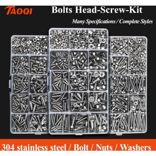 M2 M3 M4 M5 Hex Hexagon Socket Screw Set Stainless Steel Flat Round Cap Head Screw Kit Bolts and Nuts Allen bolts Set