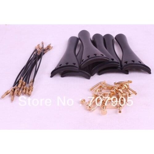 New 5 set 4/4 violin Hardwood parts,tailpiece tuner tail gut Accessories #E17-3