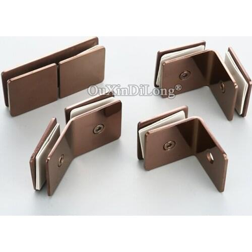 New Arrival 4PCS Rose Gold Shower Glass Clamps Clips 304 Stainless Steel Glass Shelf Fixed Holder Brackets for 8~12mm Glass