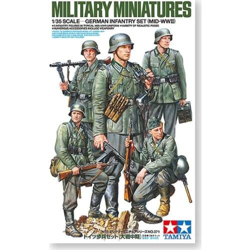 Tamiya Plastic Assembly Model 1/35 German Infantry Group Mid-War Soldier Set Adult Collection DIY Assembly Kit 35371