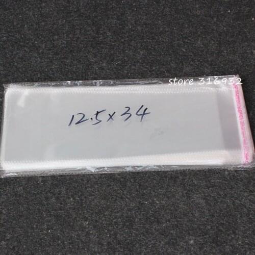 Clear Resealable Cellophane/BOPP/Poly Bags 12.5*34cm Transparent Opp Bag Packing Plastic Bags Self Adhesive Seal 12.5*34 cm