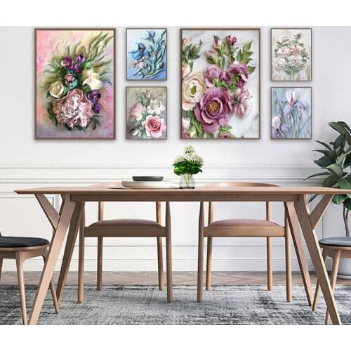 Retro Scandinavian Abstract Canvas Painting Wall Art Flower Posters and Prints Wall Pictures for Living Room Home Decoration