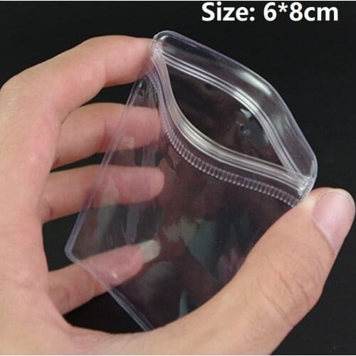 200pcs 6*8cm Thickness Self Seal Plastic Pack Bags, Clear PVC Antitarnish Jewelry Rings Earrings Packing Storage Pouches