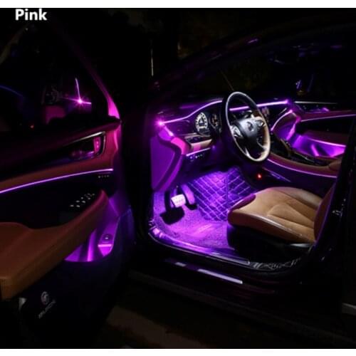 HOLYWOOT Car Universal Interior Ambient Light Senior Foot Lighting Neon Strip Lights APP Music Bluetooth Control Atmosphere Lamp