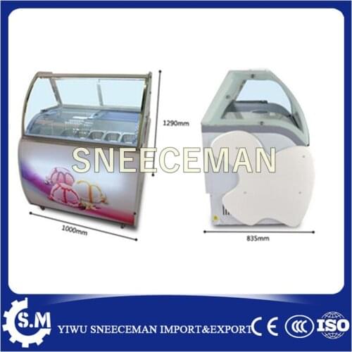 Six pan ice cream display showcase/gelato display cabinet with low price