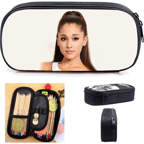 High Quality 3D Ariana Grande Pencil Case Purse Wallet Cosmetic Bags Children School Pouches Student Pen Box Multiple Pattern
