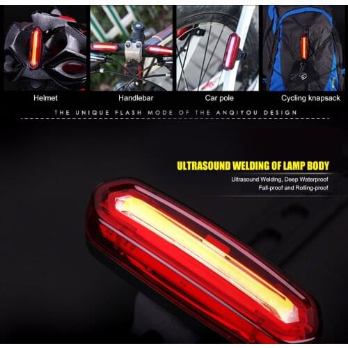 Bike Taillight Waterproof Riding Rear light COB LED USB Chargeable Mountain Bike Cycling Light Tail-lamp Bicycle Warning Lamp