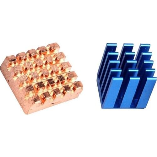 1 Sets Aluminium Copper Heatsink set for ALL Raspberry Pi Models 3 2 B+ (Set contains one Aluminium and one Copper heatsinks)