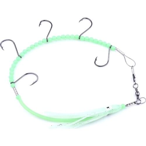 1Pcs 32CM 5 Hooks Luminous Octopus Squid String Hook Fishing Lure Fishing Tackle