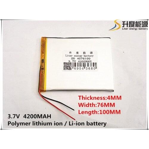 10PCS/Lot 3.7V lithium polymer battery 0476100 4076100 4200MAH mobile power Tablet PC DIY Free shipping