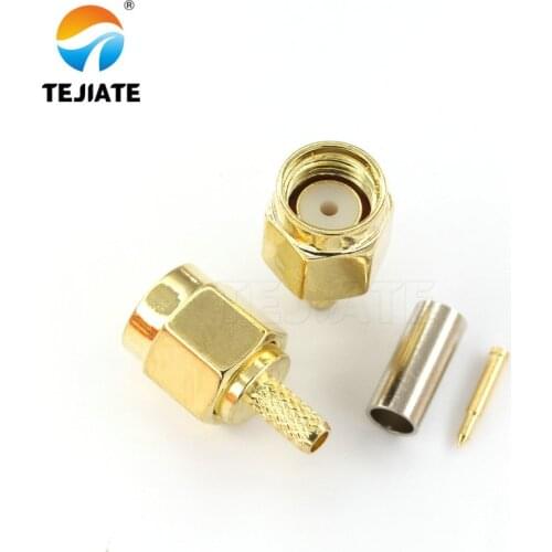 10 Pcs SMA Male Plug Crimp RG174 RG316 LMR100 Cable RF Connector L15